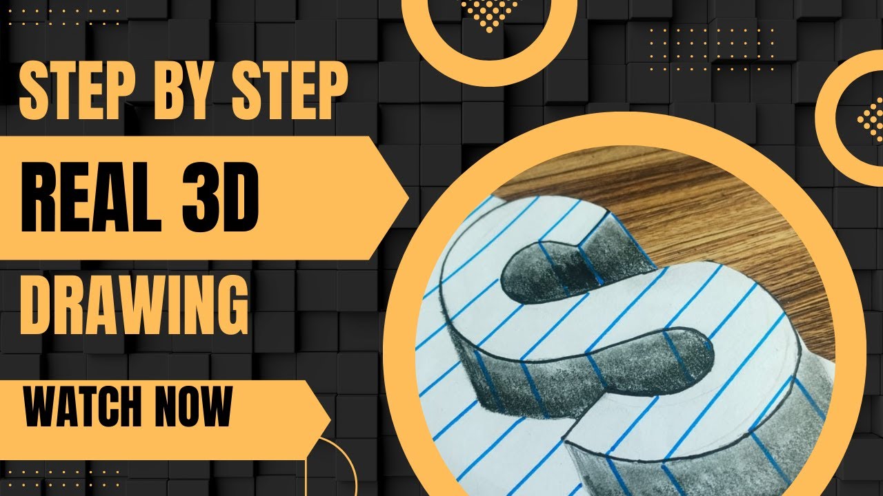3D Letter C Hole Drawing on Lined Paper | Step by Step Realistic 3D Drawing