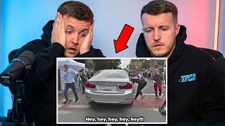 Woman Drives Through Crowd Because She's Late | ColsonTwinsReacts