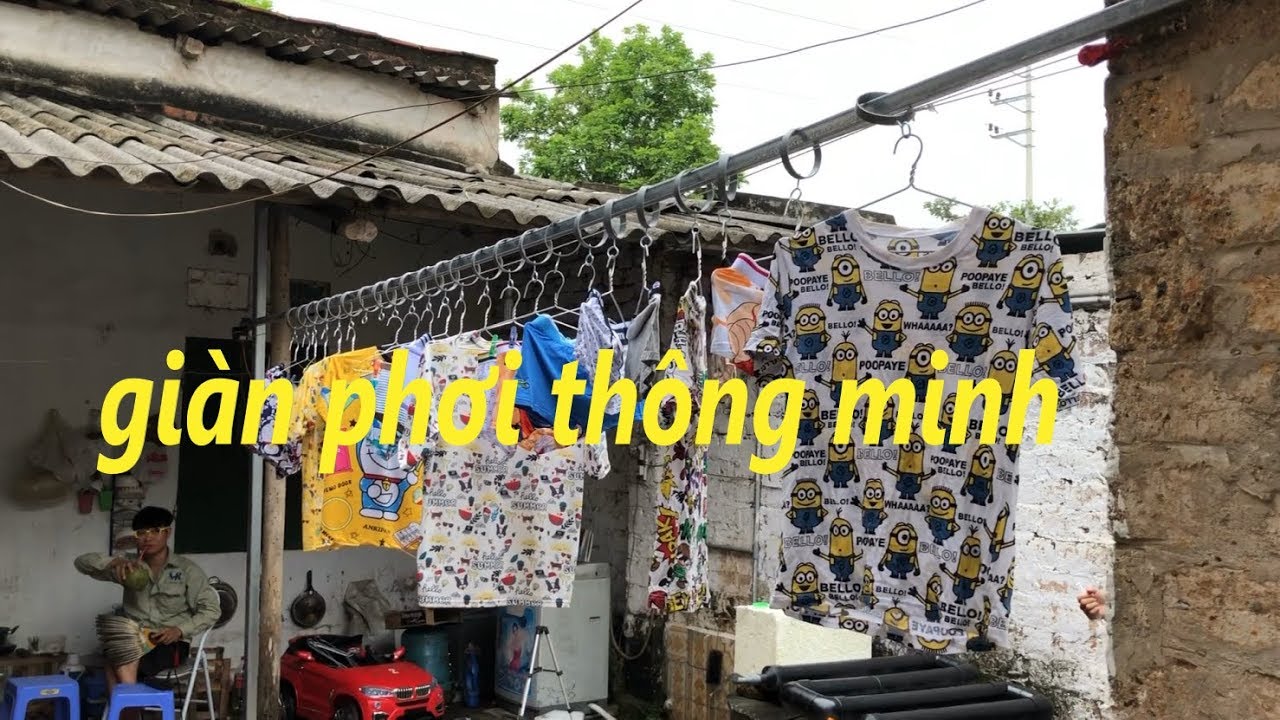 chế giàn phơi quần áo tự động - automatic clothes drying rigs