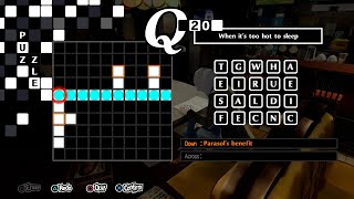 Persona 5 Royal  Crossword Answer When Its Too Hot To Sleep Question 20