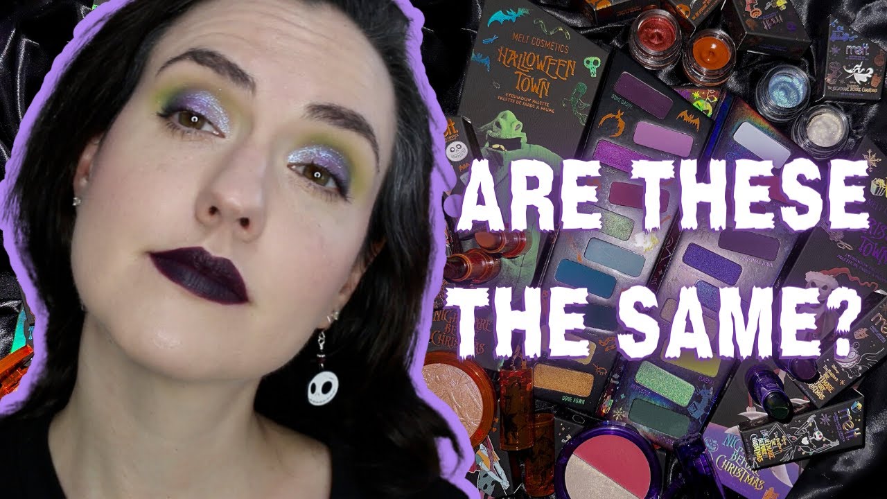 ARE THESE THE SAME? Melt Cosmetics + Nightmare Before Christmas Halloween Town versus Christmas Town
