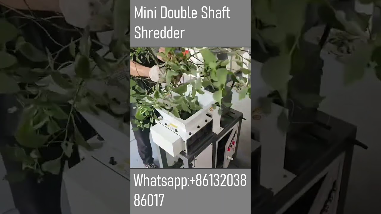 MIni Double Shaft Shredder shreds branches