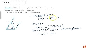 ABC is an isosceles triangle in which `A B =A C` . AD bisects exterior angle PAC and `C D ||A B`...