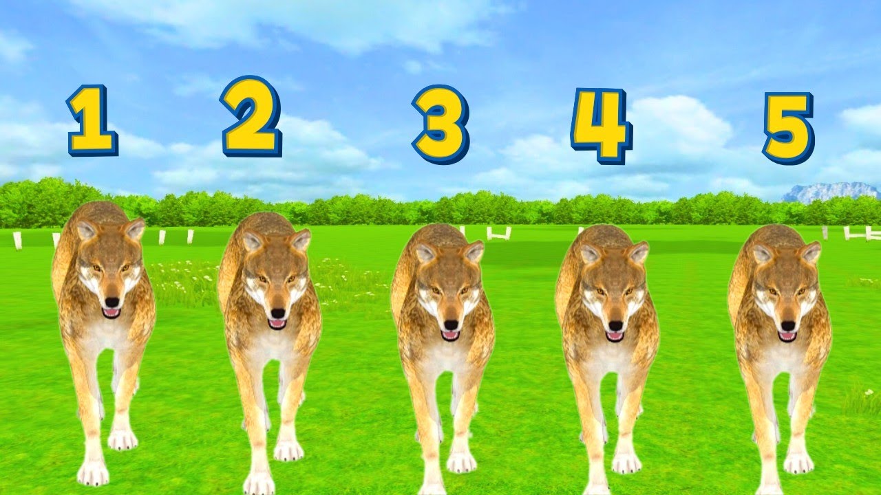 🐺 Five Little Wolves | Fun Counting Song for Kids | Nursery Rhyme - YouTube