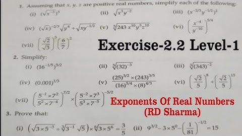 RD Sharma Class 9  Chapter 2 Exponents Of Real Numbers Exercise 2.2 Q1 to Q4 Solutions