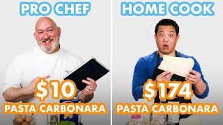 $174 vs $10 Pasta Carbonara: Pro Chef \& Home Cook Swap Ingredients | Epicurious