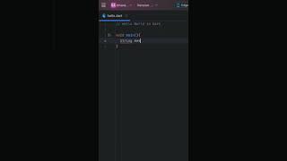 Hello World in Dart Programming Language | #shorts #flutter