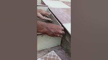 process of installing tiles on stairs #construction #popular #tiles #stairs #viralshorts #shorts