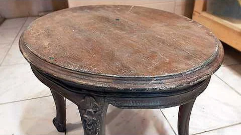 They left it behind! GORGEOUS coffee table restoration