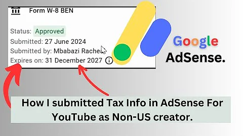 How to submit Tax Info in AdSense for Non _US creators (Tutorial).
