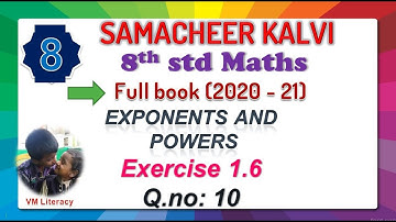 TN 8th maths full book / exponents and powers / numbers scientific notion / exercise 1.6 Q.no 10