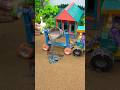 Hulk Driving Mini Tractor with Cement Mixer Pouring Concrete | Tiny House Construction Toy Build