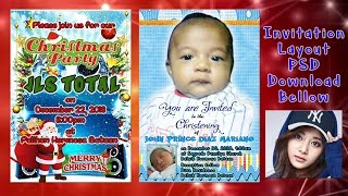 Christmas Party Invitation  | Christening Invitation | PSD DL BELOW | Printing T-shirt | DVD Burn
