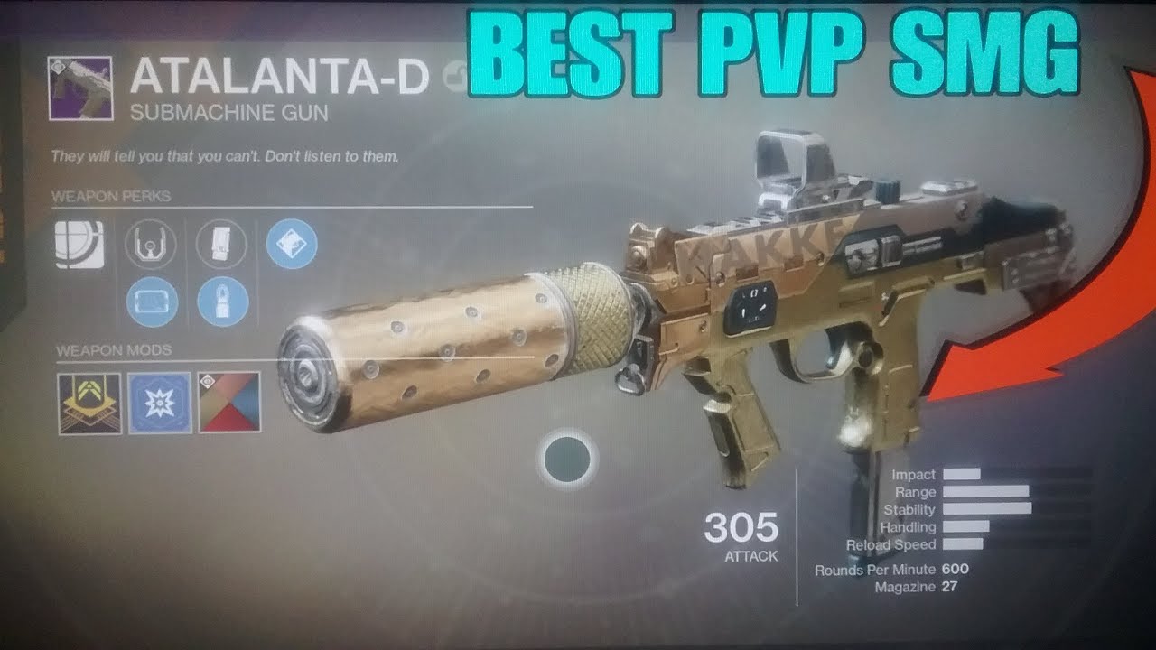 Atalanta-D Legendary Weapon Review (Best PvP Smg) - YouTube