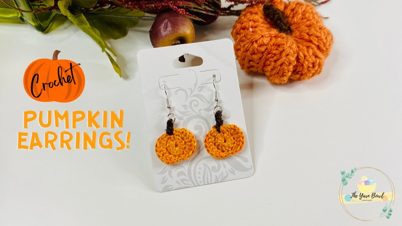 Crochet Pumpkin Earrings | Easy Crochet Earrings