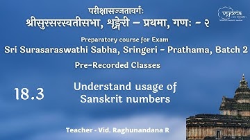 18.3 | Understand usage of Sanskrit numbers | SSS Prathama, (PR) Batch 2
