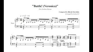 Fire Emblem Heroes - Battle! (Veronica) (Piano Sheet Music)
Fire Emblem Heroes
Battle! (Veronica) (I cant find an official title)
Composed by Hiroki Morishita
Rhythms are fun with this one! :P Its A tough piece, but not impossible. It was pretty straightforward to arrange, though I did try and vary up the last section to be more interesting and playable for piano while maintaining the notes and rhythms of the original. Im also not sure what to call it, since it plays when you battle Veronica, during the opening movie, as well as all the new hero trailer themes, so... whatever! Enjoy!
Please check out Sayshis awesome performance of this sheet right here! https://www.youtube.com/watch?v=laPv4BFaF_U
Find my sheet music for this song and many more here! http://forum.ninsheetmusic.org/index.php?topic=6703.msg398431#msg398431 Fire Emblem Heroes - Battle! (Veronica) (Piano Sheet Music)