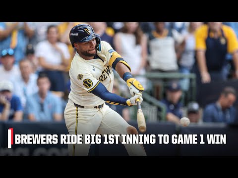 Brewers score 6 runs in 1st inning to take Game 1 vs. Cubs | ESPN MLB