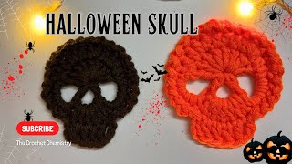 How to Crochet this Easy Halloween Skull Appliqué | Quick Beginner Project (Spooky DIY Decor!) 🎃 Guide