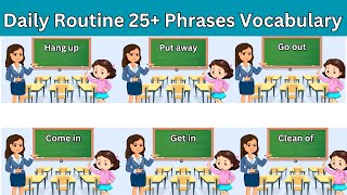 Daily Routine Phrases Vocabulary | kids vocabulary| English Vocabulary| #kidslearning #phrasalverbs
