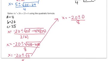 Algebra - 9.4 Solving Quadratics Using the Quadratic Formula