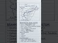 Brahmaputra river system handwritten map and notes #geography