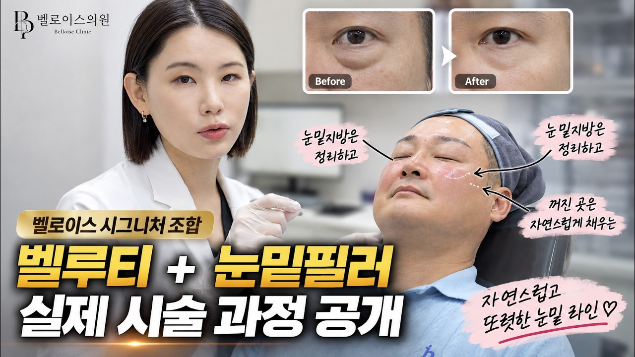 수술 없이 눈밑지방 정리하고 필러까지? 벨루티레이저+필러/실제 고객 시술 과정