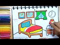 Menggambar Kamar Tidur yang Cantik | Tutorial Mewarnai untuk Anak Paud | Untuk Pemula