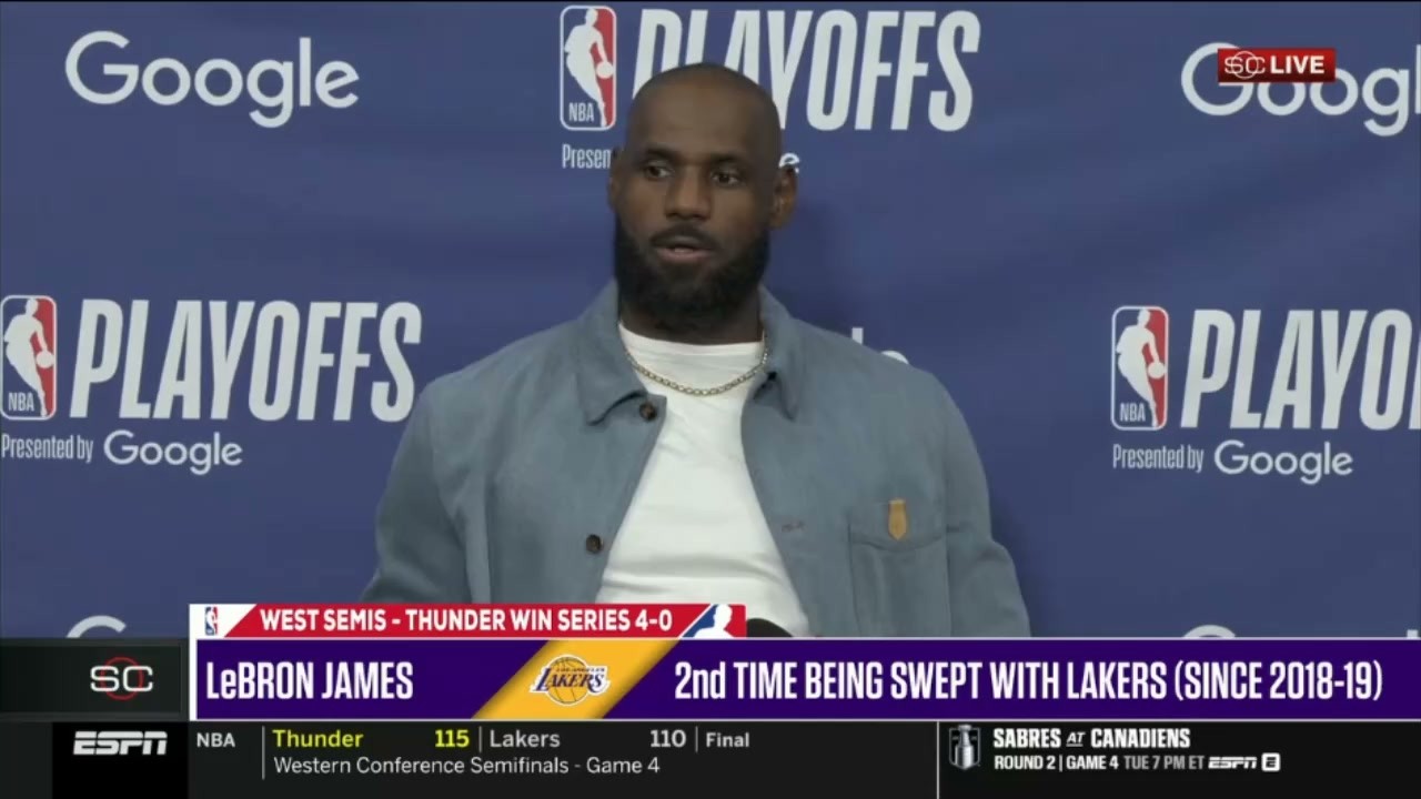 LeBron James addresses his future after Thunder complete sweep the ...