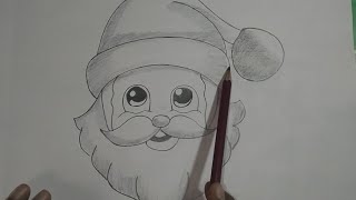 A beautiful easy Santa making for beginners step by step// normal pencil ✏️ tutorial// #art #viral