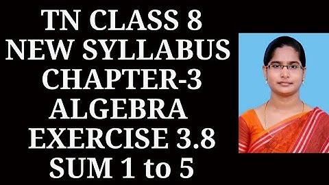 8th maths Ch-3 Algebra | Ex-3.8 (1,2,3,4,5 sums) | Samacheer One plus One channel
