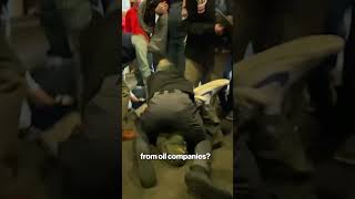 Climate protester tackled while trying to invade Ron DeSantis presidential campaign event #shorts