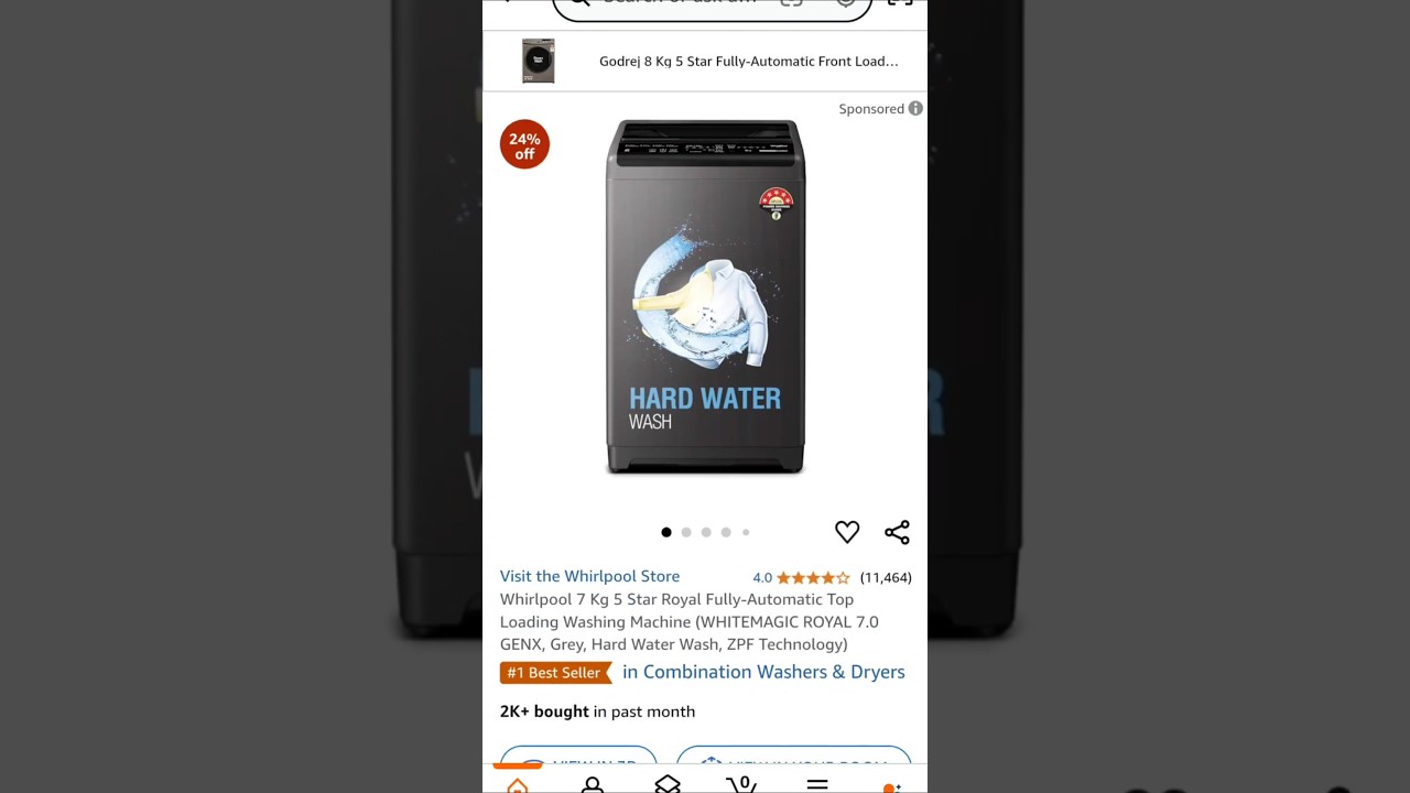 Whirlpool 7 Kg 5-Star Royal Fully-Automatic Washing Machine @ ₹12,591