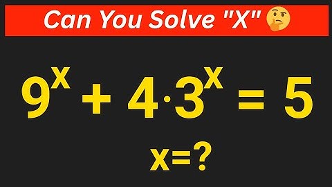 Math Olympiad Question 9^x + 4·3^x = 5 | Nice Exponential Problem