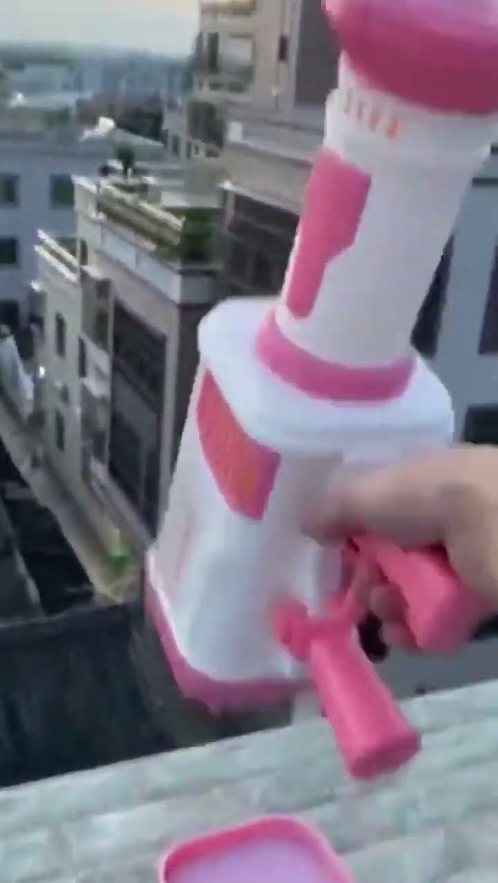 Automatic Flashing Rocket Launcher Bubble Gun
