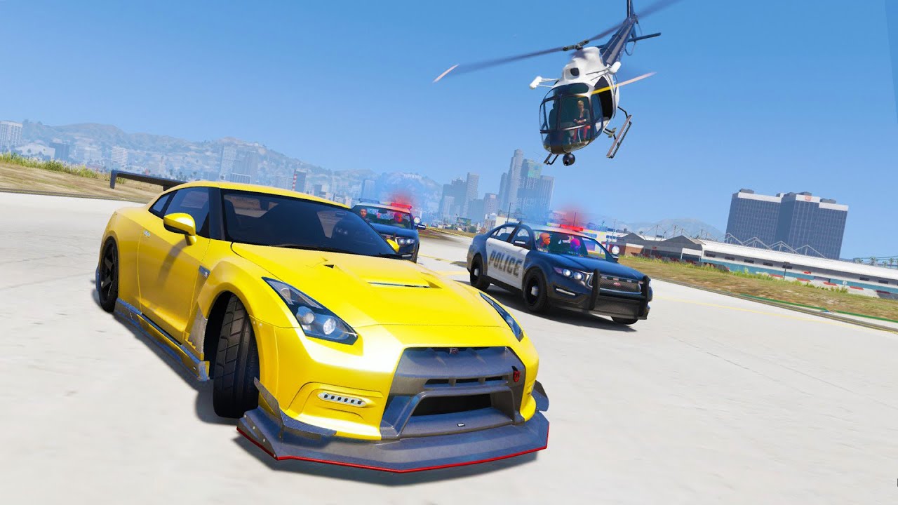 INSANE 1000HP GTR POLICE CHASE + EPIC RAMP CAR GTA 5 Mods - YouTube