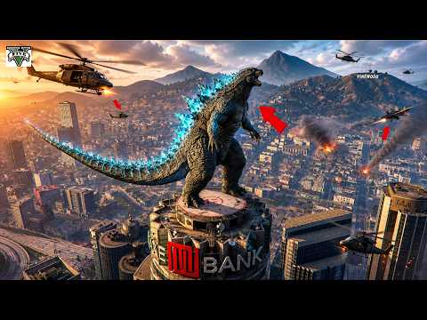 GODZILLA enters LOS SANTOS in GTA 5 | SHINCHAN and FRANKLIN