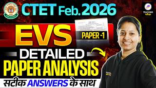 Ctet 7 Feb 2026 Evs Paper 1 Analysis  Ctet 2026 Paper Shift 2 Analysis  Ctet Paper 1 Answer Key