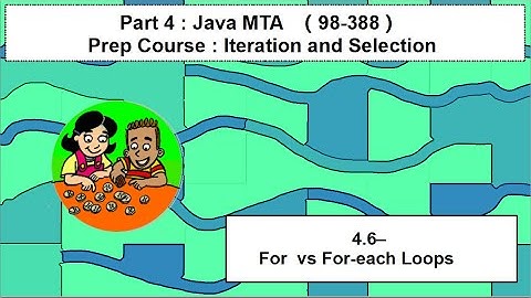 4.6- Java MTA - Iteration and Selection - For  vs For-each Loops