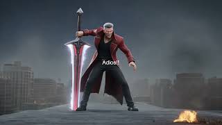 Dante Attacks Plane with Sword Drive Form