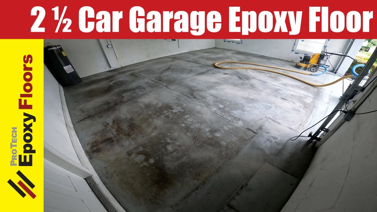 2 1/2 Car Garage Epoxy Floor - YouTube