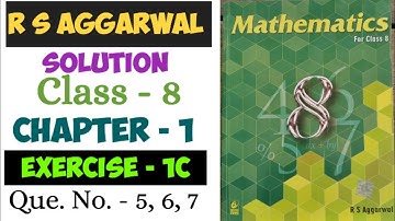 Rational Numbers | Class 8 Maths Exercise 1C Question 5, 6, 7 | RS Aggarwal | Kn Sir