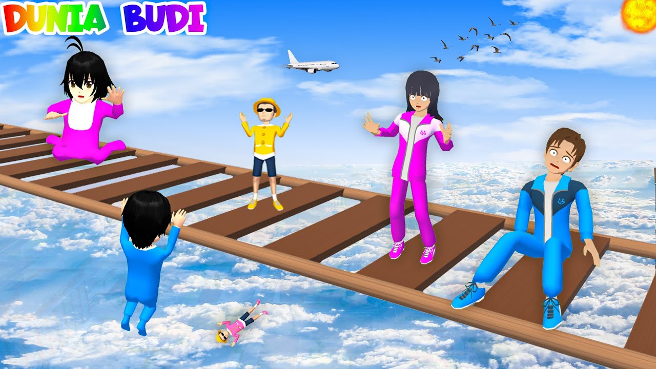 Yuta Mio Panik Terjebak Di Rintangan Jembatan Tinggi Takut Jatuh | Baby Budi Jatuh Dari Langit