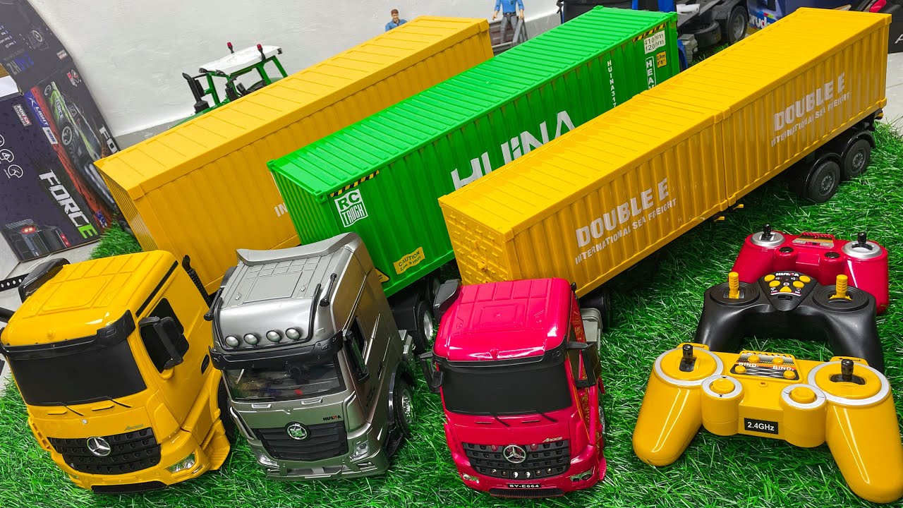 Unboxing Mobil R/C Truck Kontainer , Mobil Dumtruck , Truk oleng Panjang ,