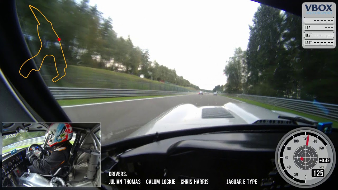 Chris Harris carves up the field in a low drag E-Type at the Spa 6 hours 2017