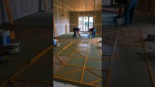 ✨ Luxury Living Room Transformation — Brass Grid Epoxy Floor 🔥