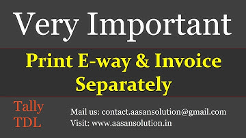 Free Tally TDL - Print E-way bill and invoice separately
