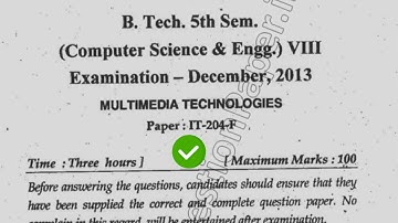 2013 Mdu BTech BE CSE 5th Sem Multimedia Technology Question Paper