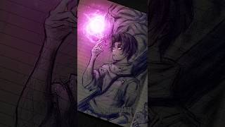 Drawing Yuta with pen only animedrawing anime glowart