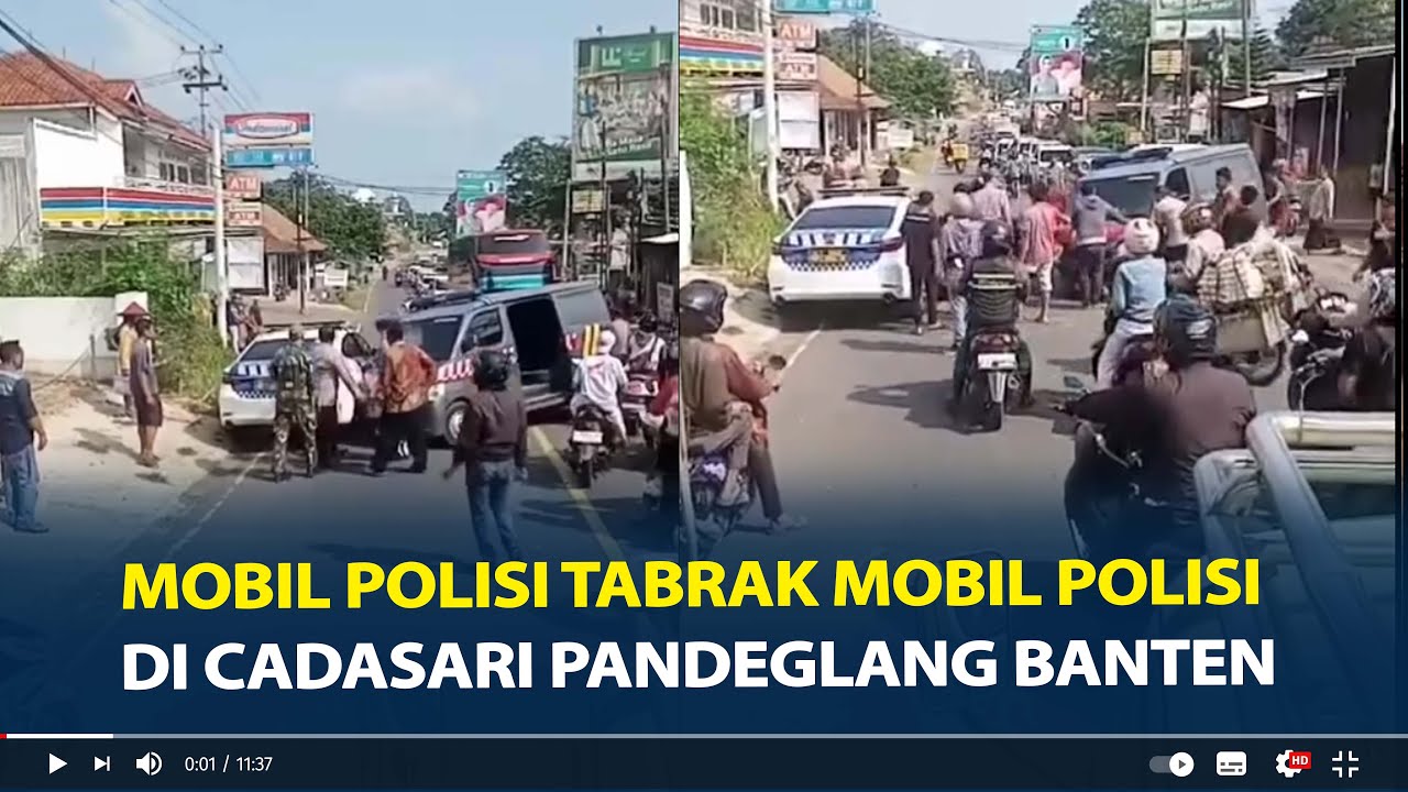 Viral Mobil Polisi Tabrak Mobil Polisi di Cadasari Pandeglang Banten